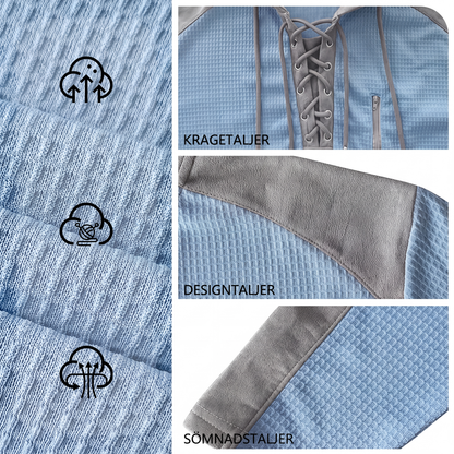 Herr ledig stickad färgblockad hoodie