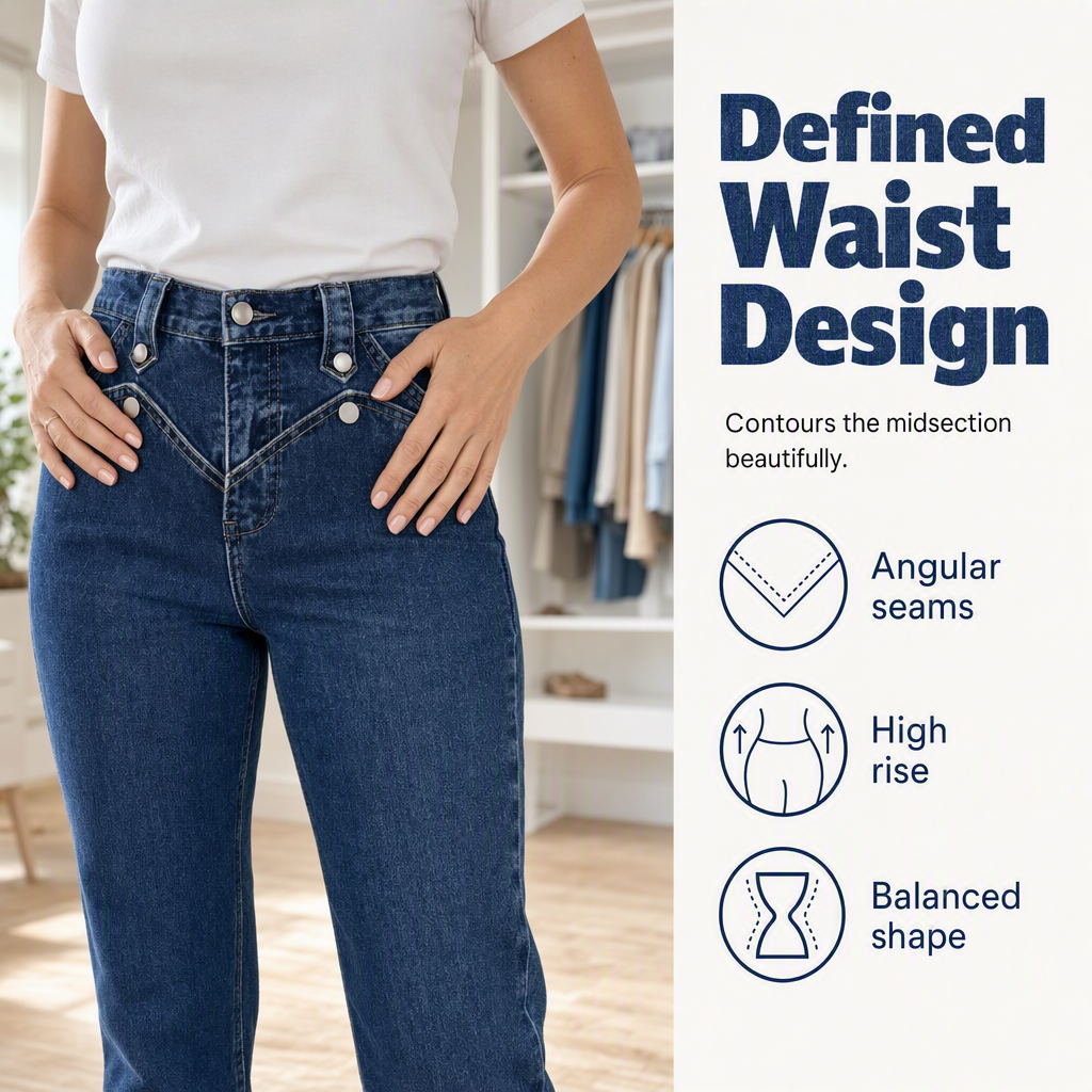 Att forma jeans med hög midja