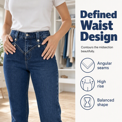 Att forma jeans med hög midja