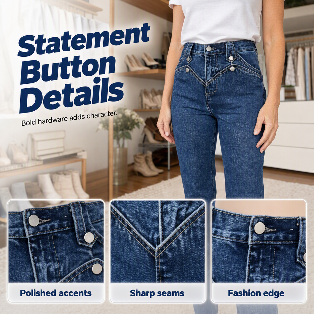 Att forma jeans med hög midja