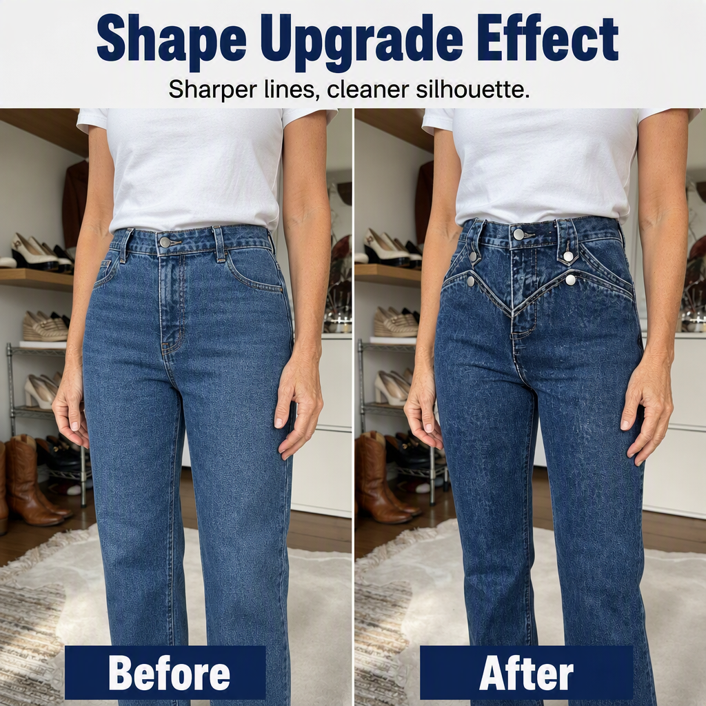 Att forma jeans med hög midja