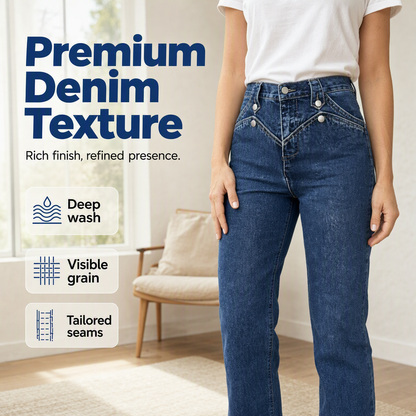 Att forma jeans med hög midja