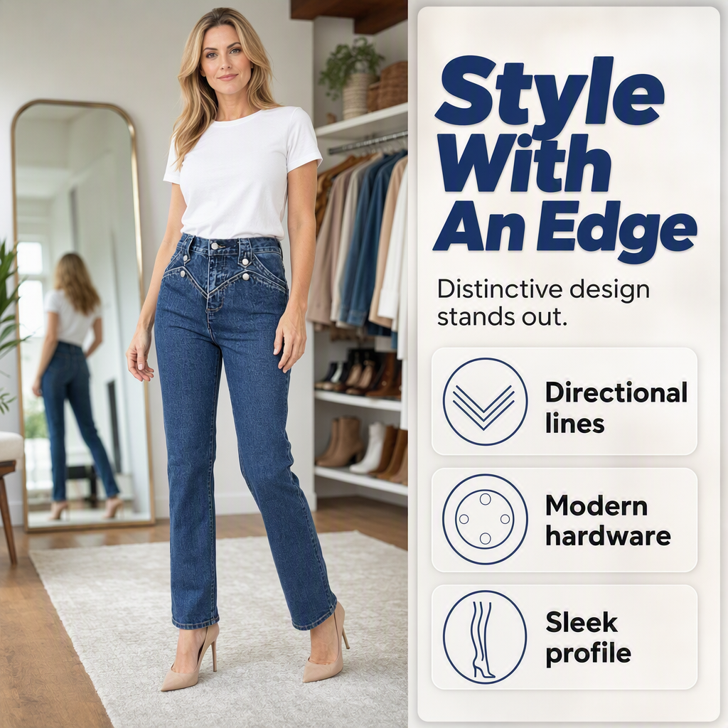 Att forma jeans med hög midja