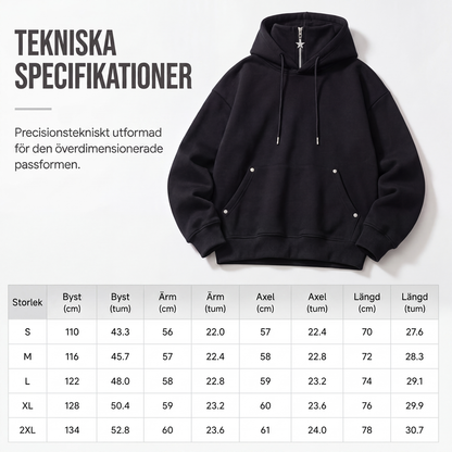 🍂 Löst sittande hoodie med hög krage för män – mysig komfort och avslappnad höststil