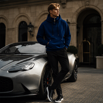 🍂 Löst sittande hoodie med hög krage för män – mysig komfort och avslappnad höststil