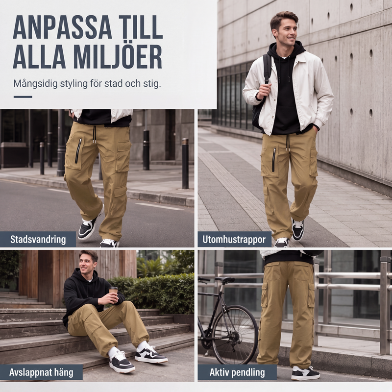 Cargobyxor med flera fickor