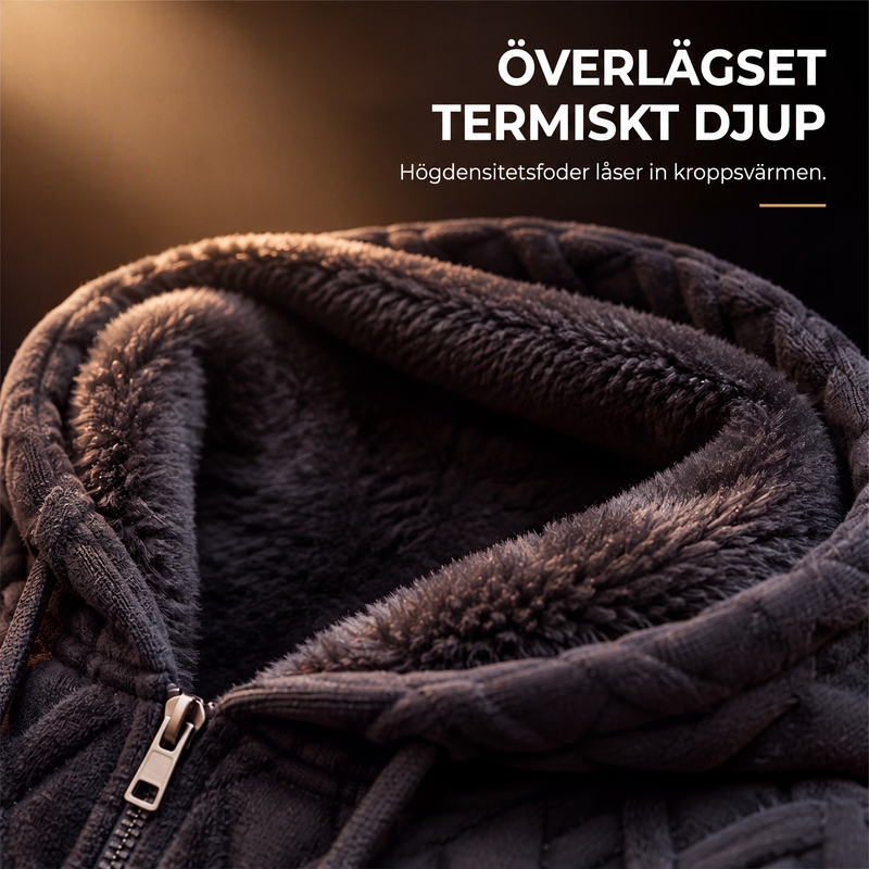 Herrluva tröja med plysch och kabelstickad textur med diamanter