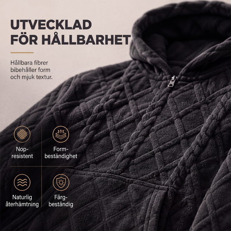 Herrluva tröja med plysch och kabelstickad textur med diamanter