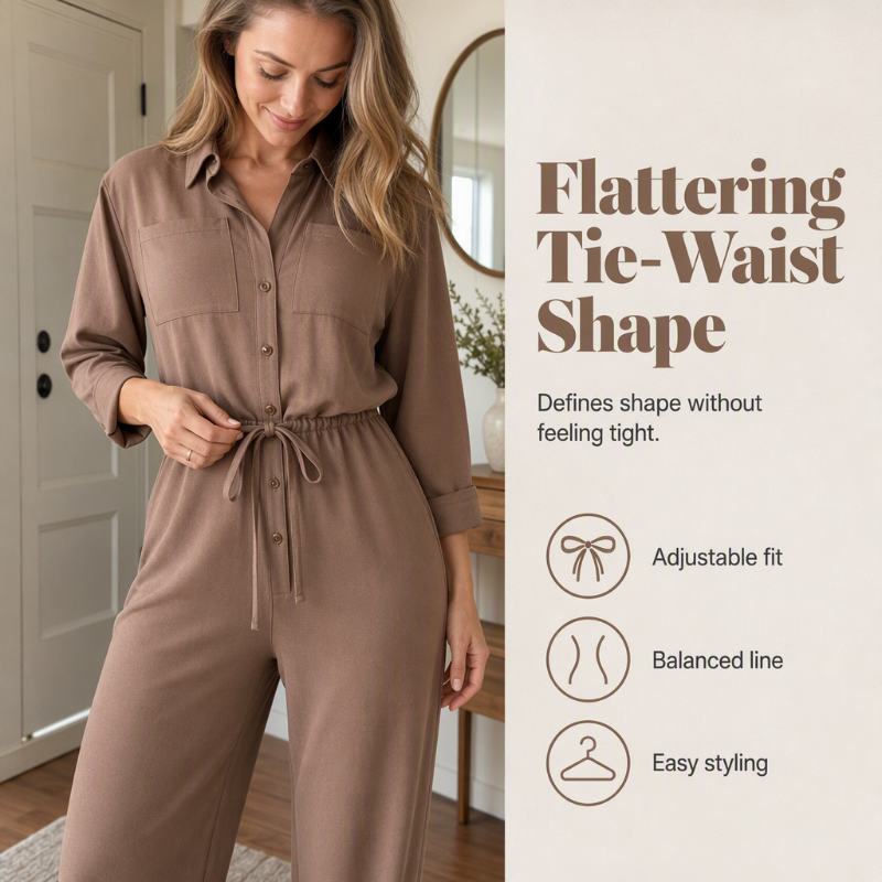 Jumpsuit för kvinnor som framhäver midjan