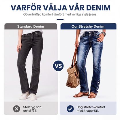 Damjeans med slim fit och stretch