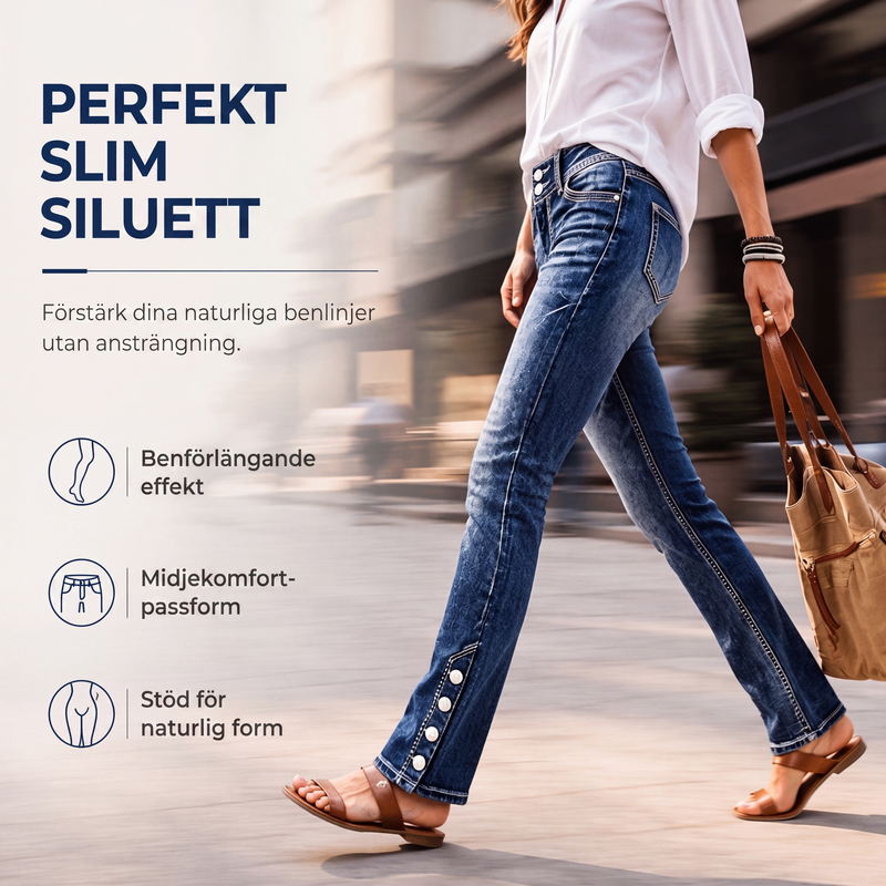 Damjeans med slim fit och stretch