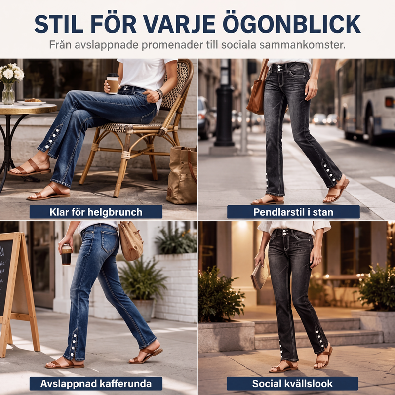 Damjeans med slim fit och stretch