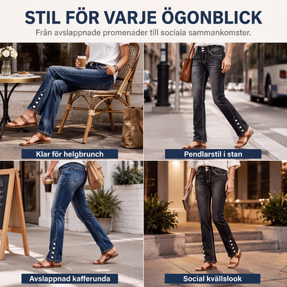 Damjeans med slim fit och stretch