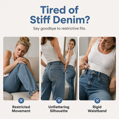 Stretchiga jeans med hög midja för damer