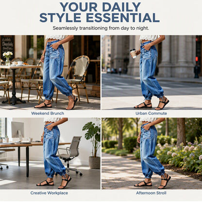 Stretchiga jeans med hög midja för damer