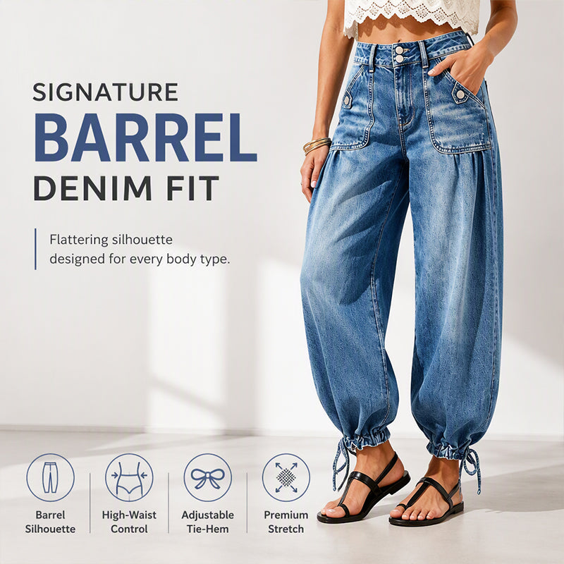 Stretchiga jeans med hög midja för damer