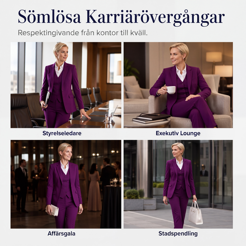 Kvinnors 3-delad affärskostymset