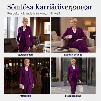 Kvinnors 3-delad affärskostymset