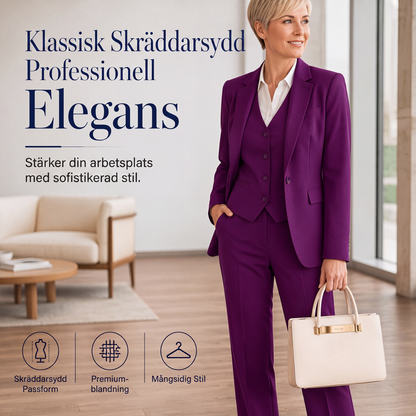 Kvinnors 3-delad affärskostymset