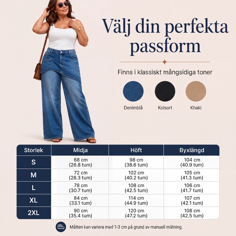 Kjol lager ovanpå denimjeans för kvinnor