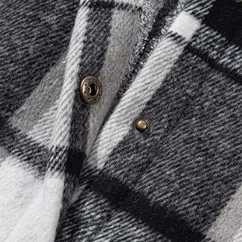 🔥Vinterrea – 50 % rabatt🔥⏰Klassisk, mysig rutig damjacka med huva🧥