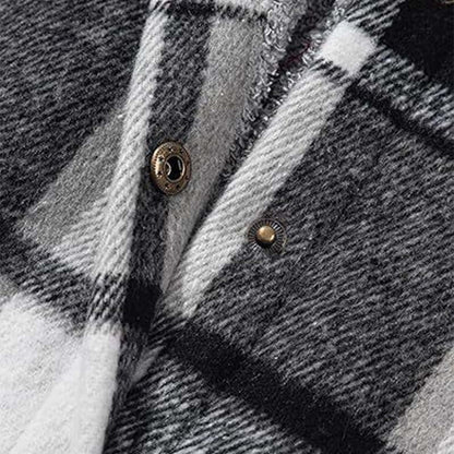 🔥Vinterrea – 50 % rabatt🔥⏰Klassisk, mysig rutig damjacka med huva🧥