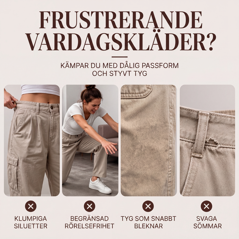 ✨En smickrande vardagsstil | Raka utility-byxor för damer med förstärkta sömmar