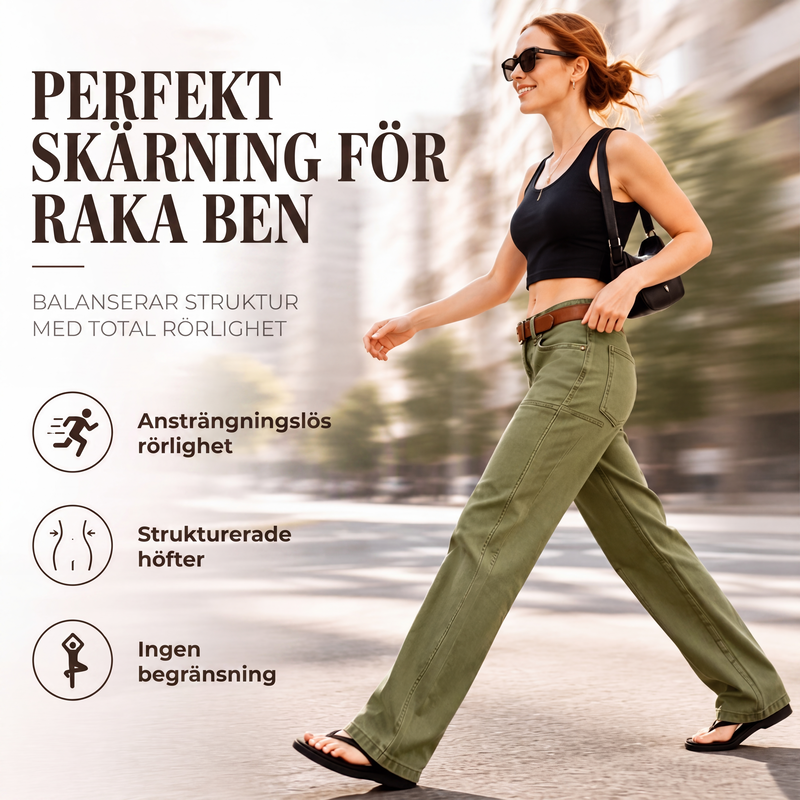 ✨En smickrande vardagsstil | Raka utility-byxor för damer med förstärkta sömmar