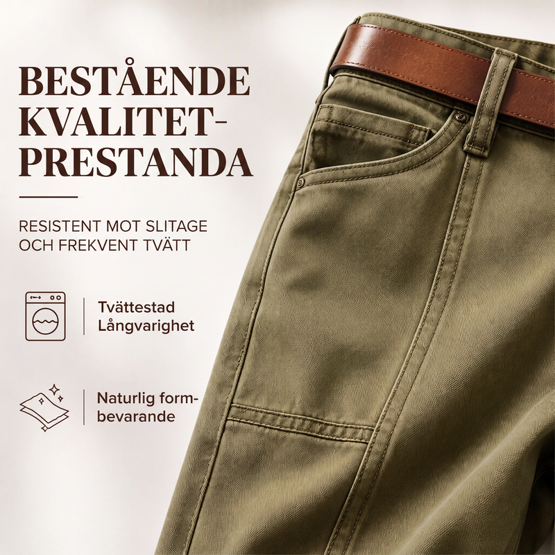 ✨En smickrande vardagsstil | Raka utility-byxor för damer med förstärkta sömmar