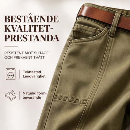 ✨En smickrande vardagsstil | Raka utility-byxor för damer med förstärkta sömmar