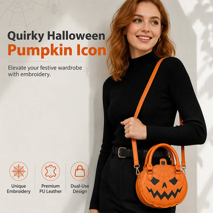 Söt handväska i form av en halloweenpumpa