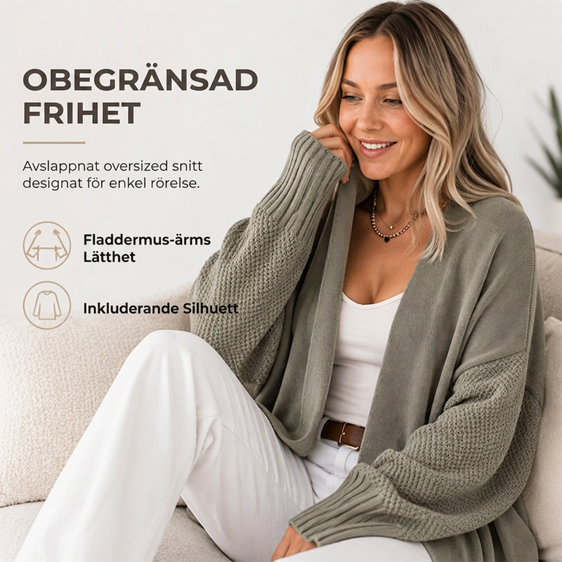 Damkofta i löst stickad passform