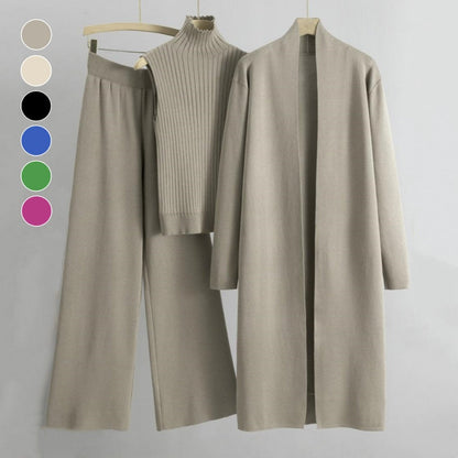 Höst Ärmlös Väst ＆ Cardigan ＆ Byxor 3-delat set