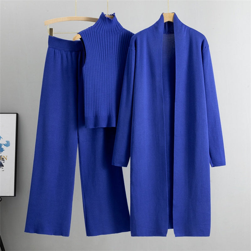 Höst Ärmlös Väst ＆ Cardigan ＆ Byxor 3-delat set