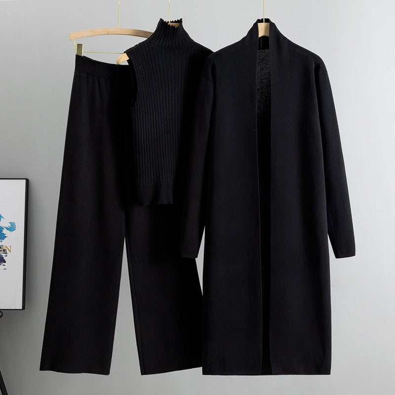 Höst Ärmlös Väst ＆ Cardigan ＆ Byxor 3-delat set