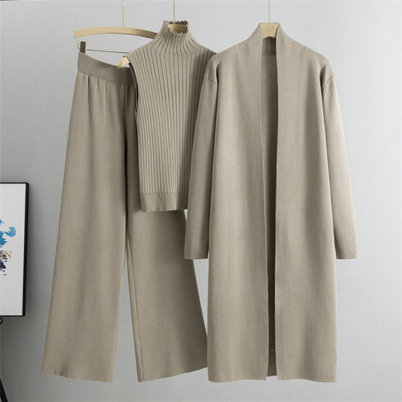 Höst Ärmlös Väst ＆ Cardigan ＆ Byxor 3-delat set