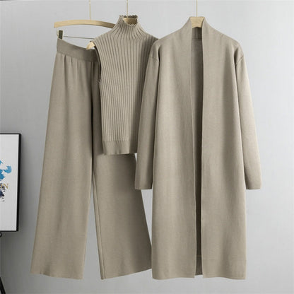 Höst Ärmlös Väst ＆ Cardigan ＆ Byxor 3-delat set