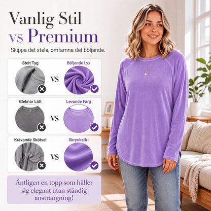 🍂Nya höstnyheter|Mjuk Velourtunika för Kvinnor – Elegant Lång Topp med Bekväm Passform