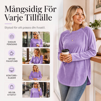 🍂Nya höstnyheter|Mjuk Velourtunika för Kvinnor – Elegant Lång Topp med Bekväm Passform