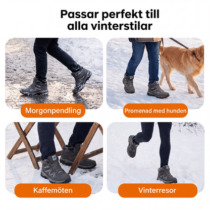 ❄️Komfortabla Vinterkängor – Varma och Stabilt Grepp för Vinterpromenader
