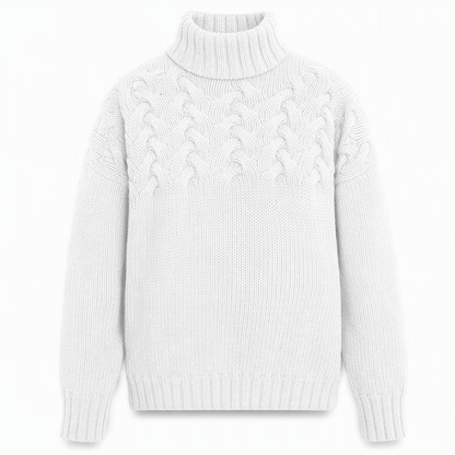 🍂Bästsäljande höstnyheter|⭐ Damernas Elegant Kabelstickad Polotröja – Mjuk & Varm Hösttröja med Hög Krage