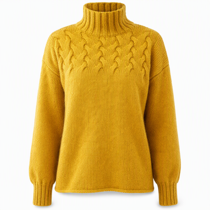 🍂Bästsäljande höstnyheter|⭐ Damernas Elegant Kabelstickad Polotröja – Mjuk & Varm Hösttröja med Hög Krage