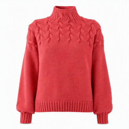 🍂Bästsäljande höstnyheter|⭐ Damernas Elegant Kabelstickad Polotröja – Mjuk & Varm Hösttröja med Hög Krage