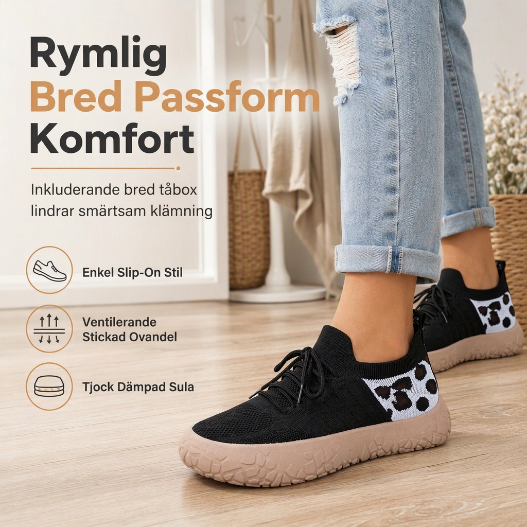 Kvinnor Slip-on Loafers Lätta Andas Sommar Casual Platt Skor Plusstorlek