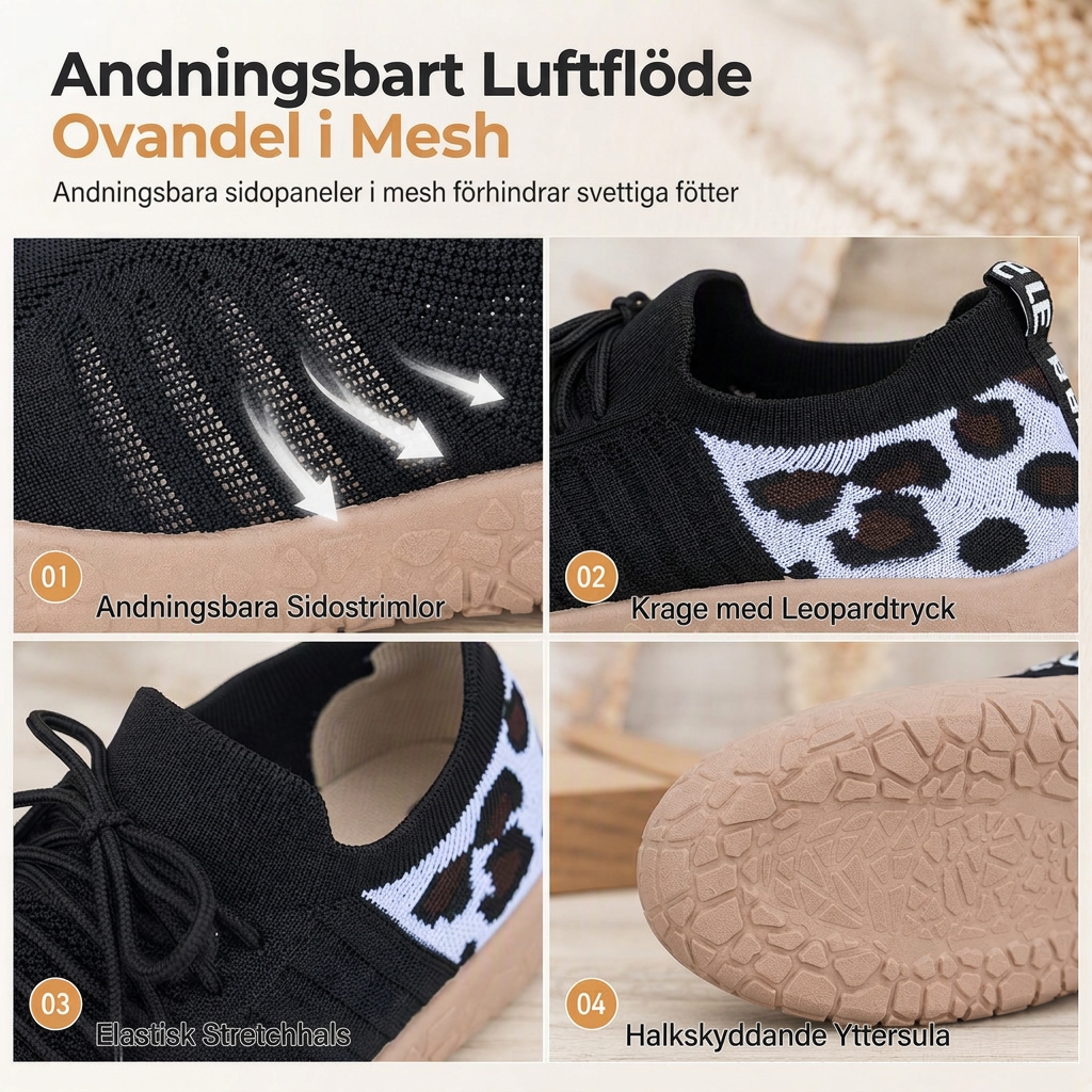 Kvinnor Slip-on Loafers Lätta Andas Sommar Casual Platt Skor Plusstorlek