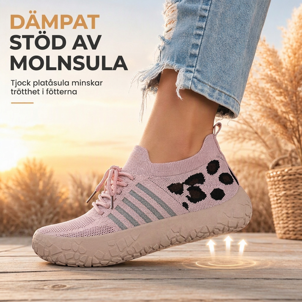 Kvinnor Slip-on Loafers Lätta Andas Sommar Casual Platt Skor Plusstorlek