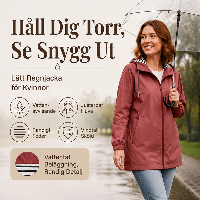 🍂⏳ 50% rabatt under en begränsad tid! 💥Vattentät damjacka med huva för utomhusbruk