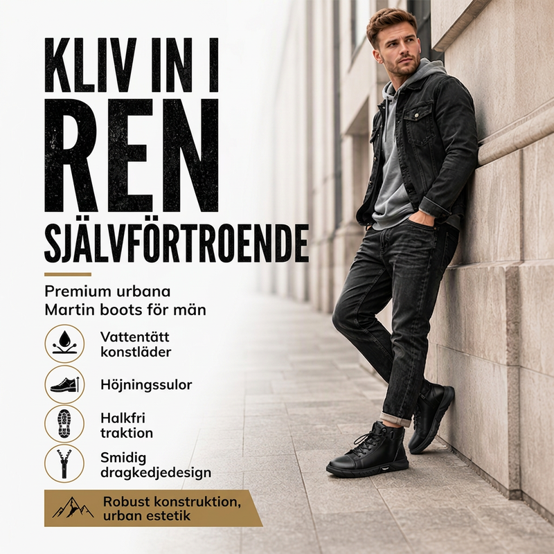 🍂Nya höstnyheter|Herr Vattentäta Boots i Läder – Robust Höst- och Vintersko