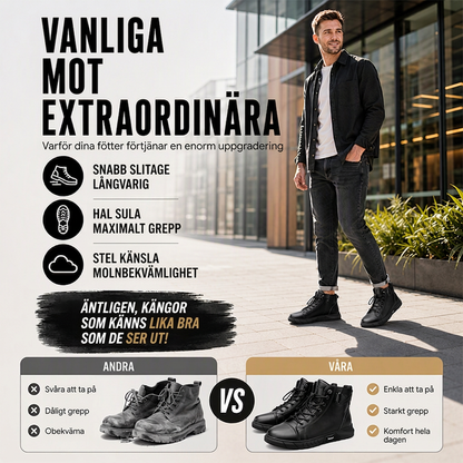 🍂Nya höstnyheter|Herr Vattentäta Boots i Läder – Robust Höst- och Vintersko