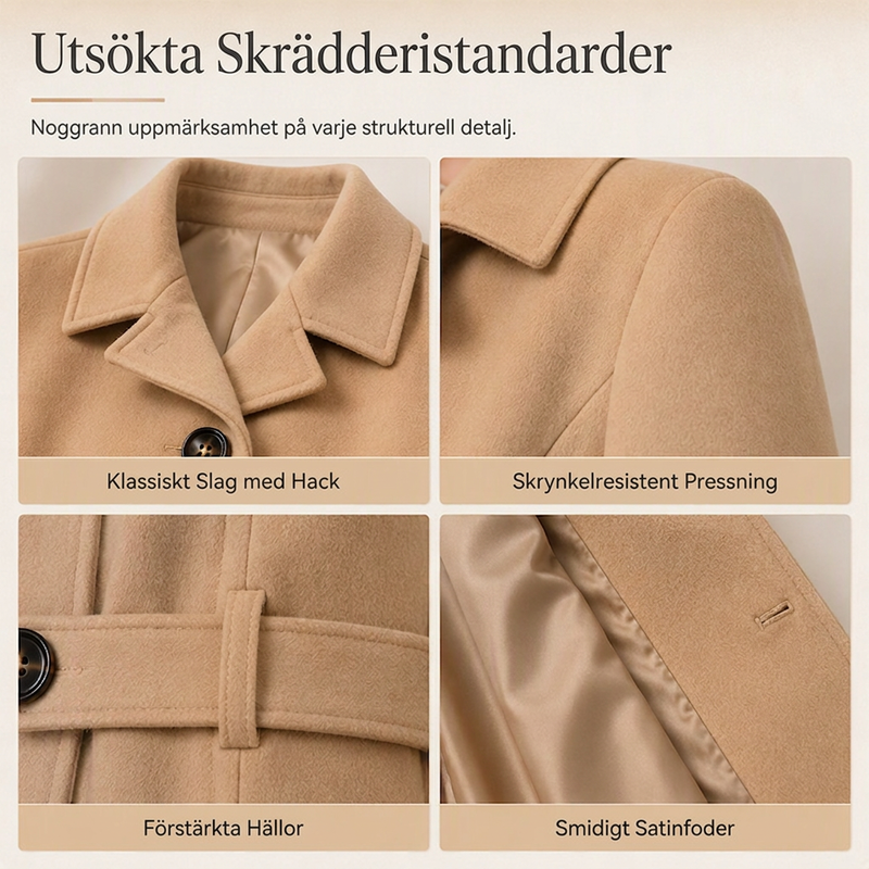 ✨ Tidlös Urban Elegans | Värmande Ullblandad Kappa Med Smickrande Siluett